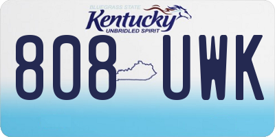 KY license plate 808UWK