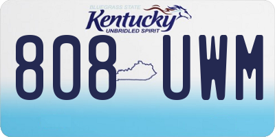 KY license plate 808UWM