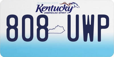 KY license plate 808UWP