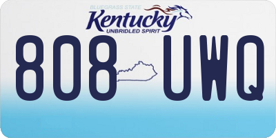 KY license plate 808UWQ