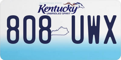 KY license plate 808UWX