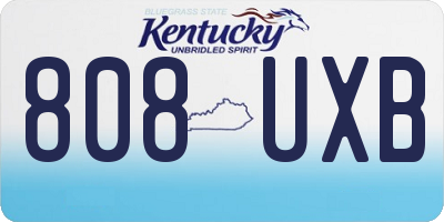 KY license plate 808UXB