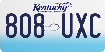 KY license plate 808UXC