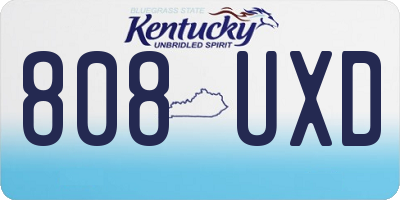 KY license plate 808UXD