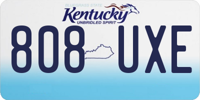 KY license plate 808UXE