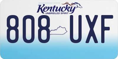 KY license plate 808UXF
