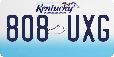 KY license plate 808UXG