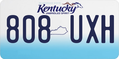 KY license plate 808UXH