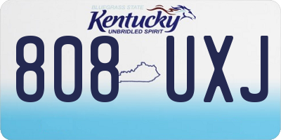 KY license plate 808UXJ