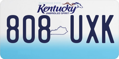 KY license plate 808UXK