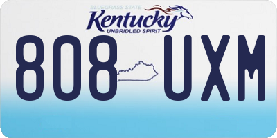 KY license plate 808UXM