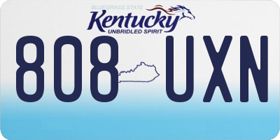 KY license plate 808UXN