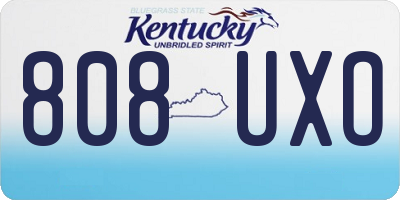 KY license plate 808UXO