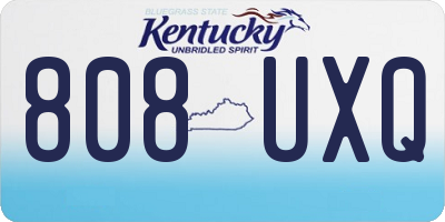 KY license plate 808UXQ