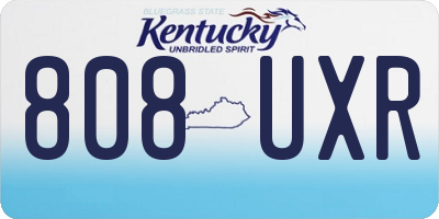 KY license plate 808UXR