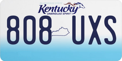 KY license plate 808UXS