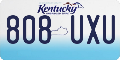 KY license plate 808UXU