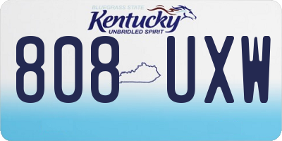 KY license plate 808UXW