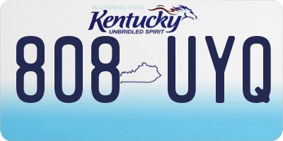 KY license plate 808UYQ