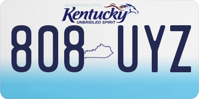 KY license plate 808UYZ