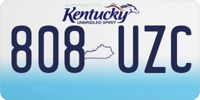 KY license plate 808UZC