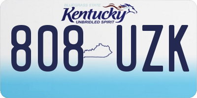 KY license plate 808UZK