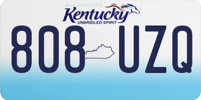 KY license plate 808UZQ