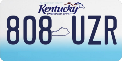 KY license plate 808UZR