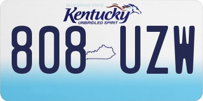 KY license plate 808UZW