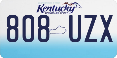 KY license plate 808UZX