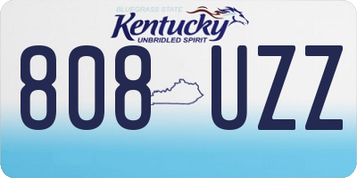 KY license plate 808UZZ