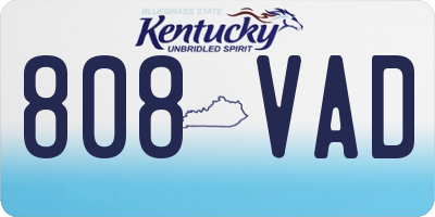 KY license plate 808VAD