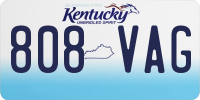 KY license plate 808VAG