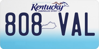 KY license plate 808VAL