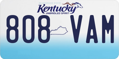 KY license plate 808VAM