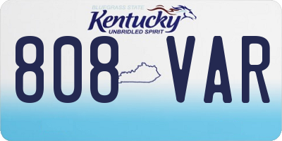 KY license plate 808VAR