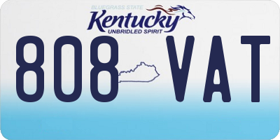 KY license plate 808VAT