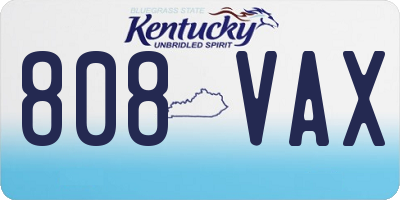 KY license plate 808VAX