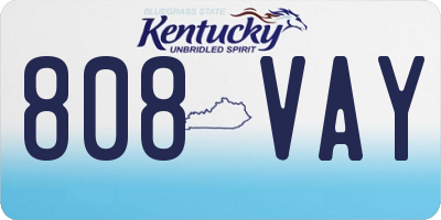 KY license plate 808VAY
