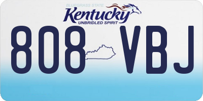 KY license plate 808VBJ