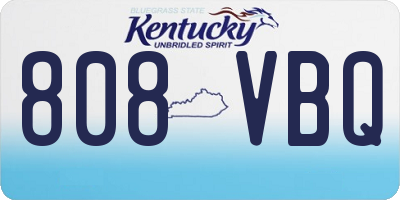 KY license plate 808VBQ