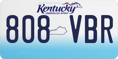 KY license plate 808VBR