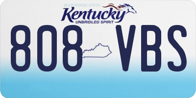 KY license plate 808VBS