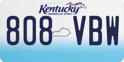KY license plate 808VBW