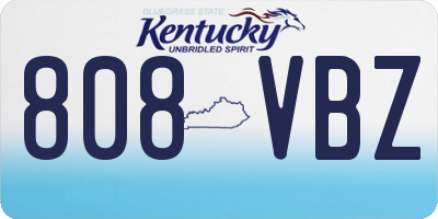 KY license plate 808VBZ