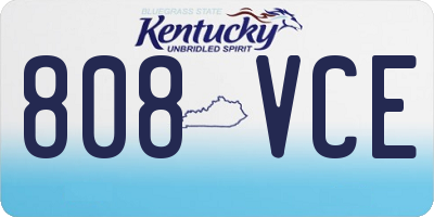KY license plate 808VCE