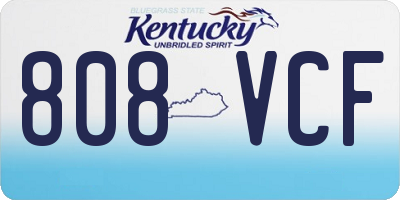 KY license plate 808VCF