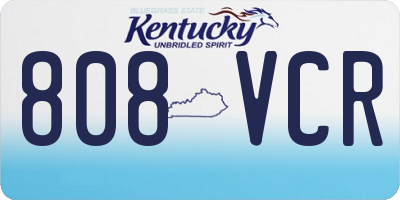 KY license plate 808VCR