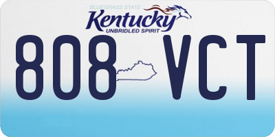 KY license plate 808VCT