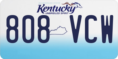 KY license plate 808VCW